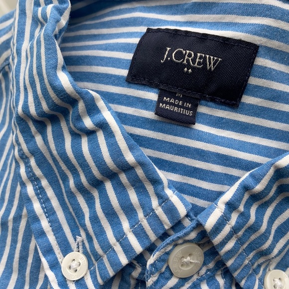 J.Crew Slim Stretch Secret Wash Shirt Blue Striped Button Down - Picture 2 of 3